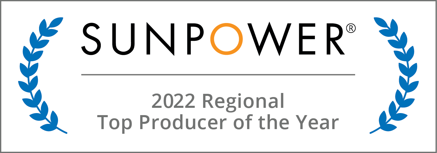 SunPower 2022 Regional Top Producer Of The Year Award Badge