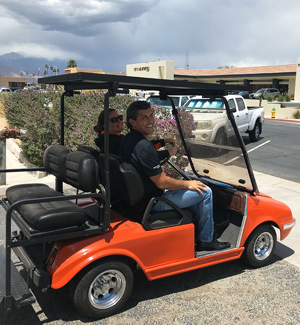 Vince Battaglia In A Golf Cart