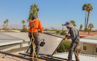 Renova Energy Solar Installers Working On A Residential Home.