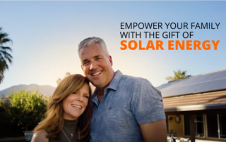 Empower Your Family with the Gift of Solar Energy. A photo of smiling couple.