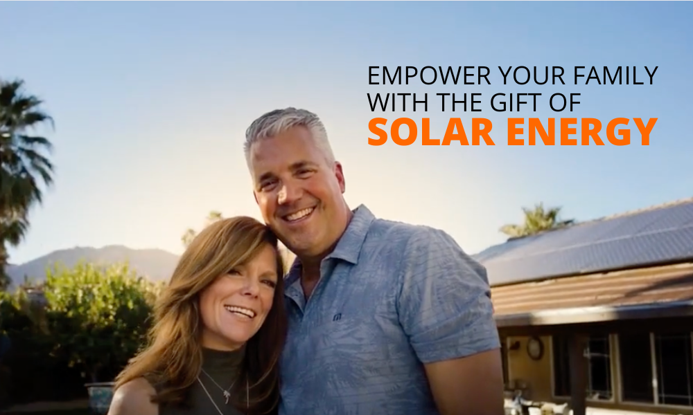 Empower Your Family with the Gift of Solar Energy. A photo of smiling couple.