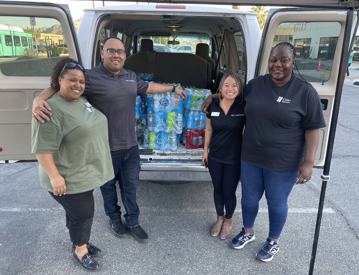 event supporters donating water