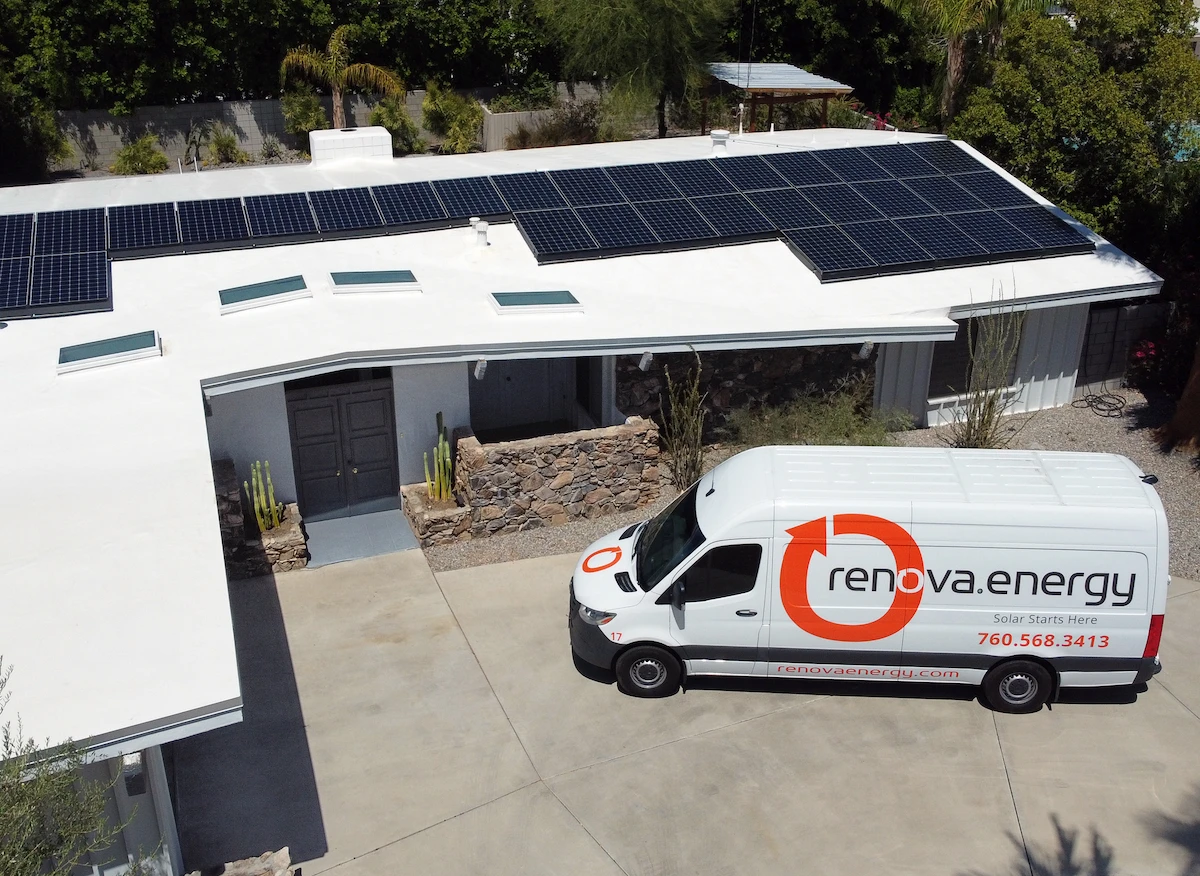 renova energy sprinter van outside a customer house