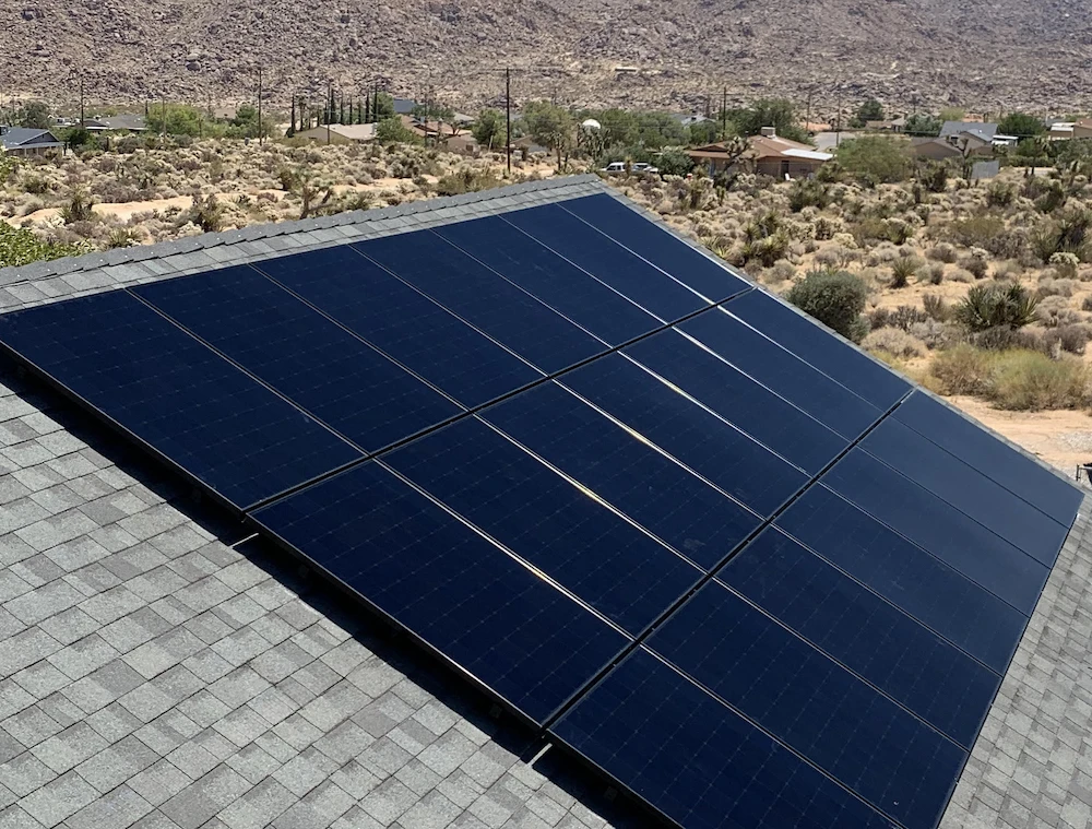 solar panels on a regular roof