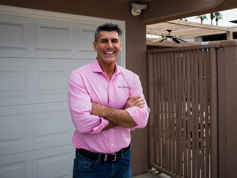 Renova Founder Vince in a garage